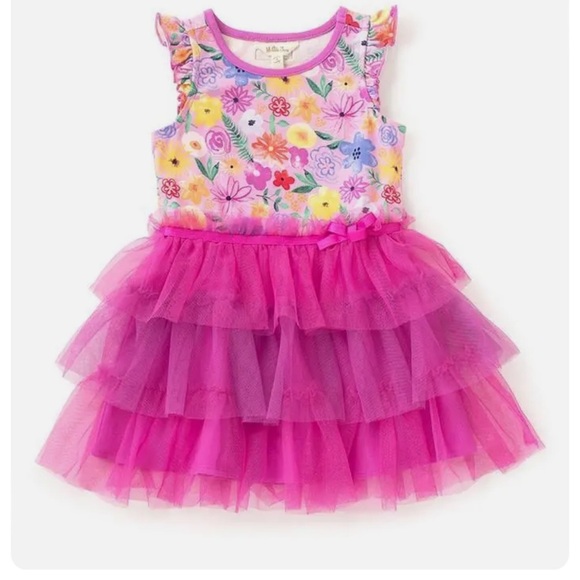 Matilda Jane FAIRY GARDEN FRENCHIE Dress Tutu Tulle Floral - Picture 1 of 8
